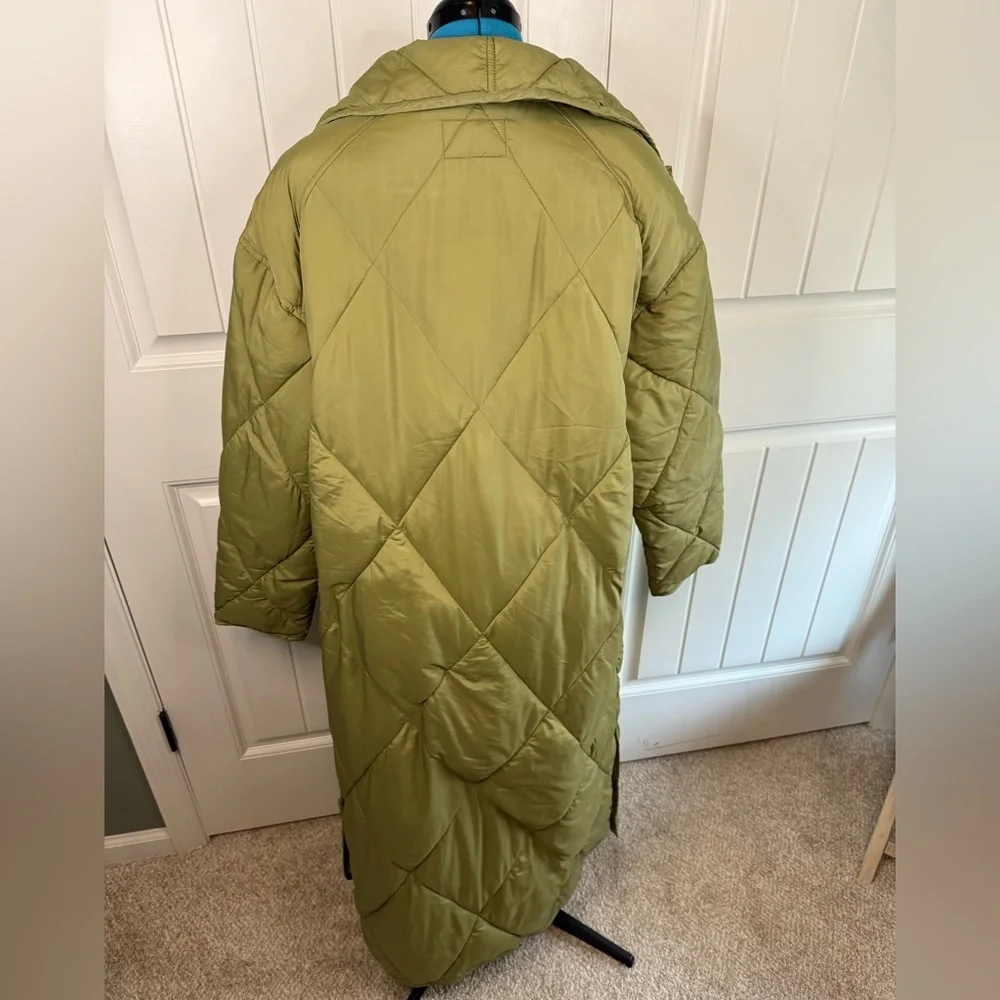 Free People We the Free Joanna Maxi Puffer Jacket Sz M Olive Green_2